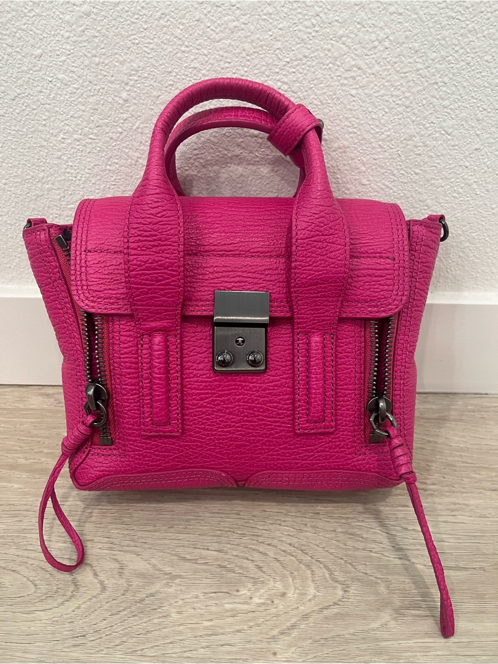 3.1 Phillip Lim Pashli Mini Satchel Leather Crossbody Bag Bright Fuchsia NWOT